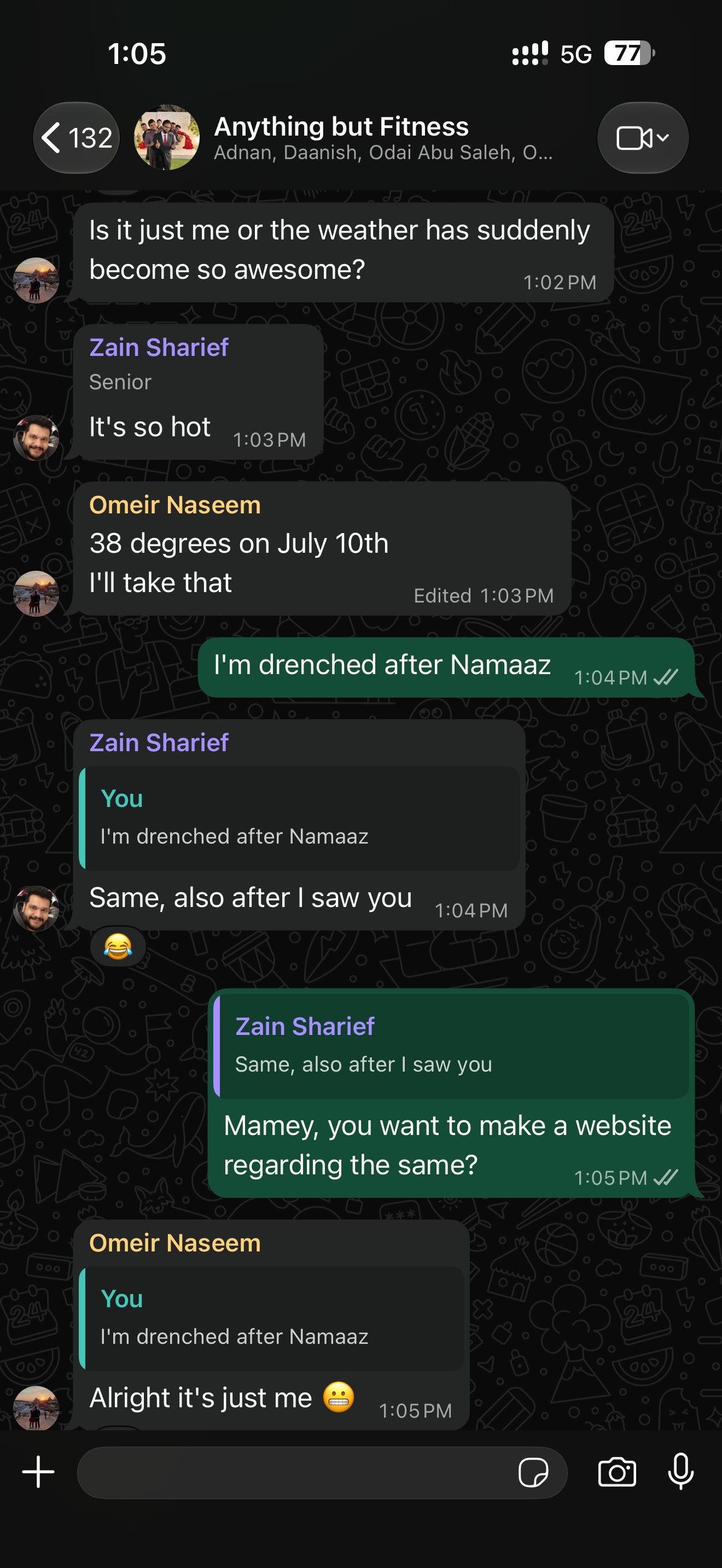 WhatsApp screenshot evidence